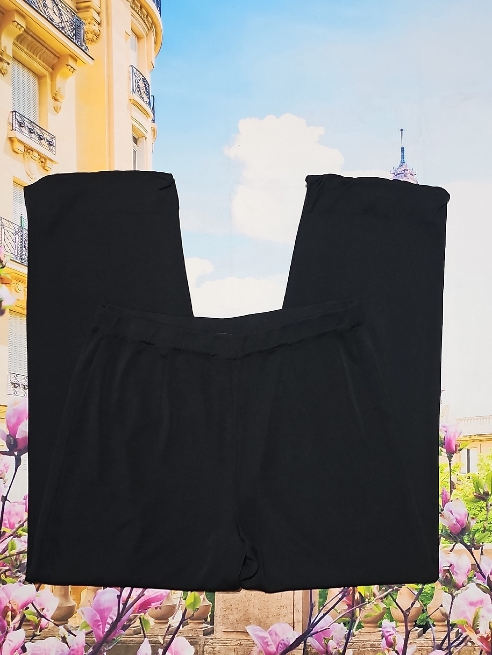 Ming Wang Black Stretchy High Waisted Crop Pants Size Small